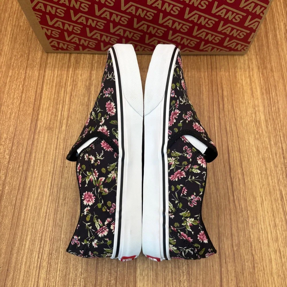 Vans Asher Slip On Womens 7 Dark Floral Black VN000CVEBM8 Floral Canvas NEW